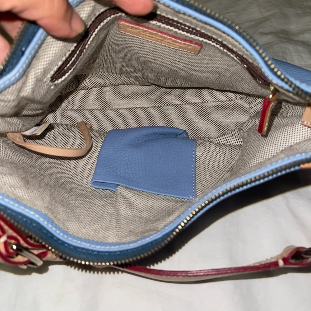 DOONEY & BURKE Vintage‎ Blue Shoulder Hobo Bag With Leather Straps